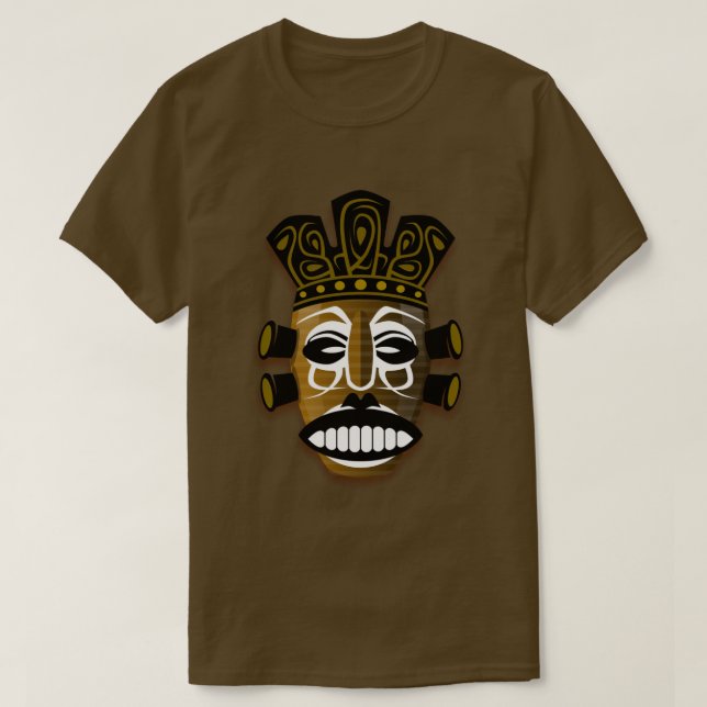 T-SHIRT ILLUSTRATION STYLISÉE DU MASQUE TRIBAL AFRICAIN (Design devant)