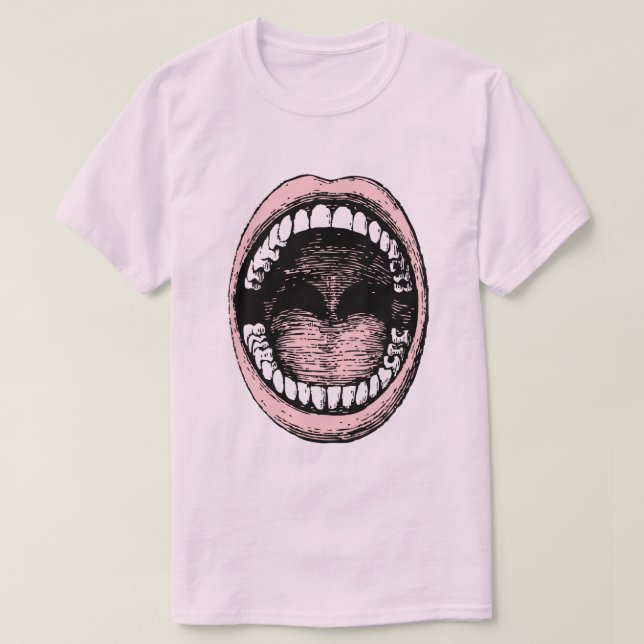T-SHIRT ILLUSTRATION SURRÉELLE DE LA GRANDE BOUCHE (Design devant)