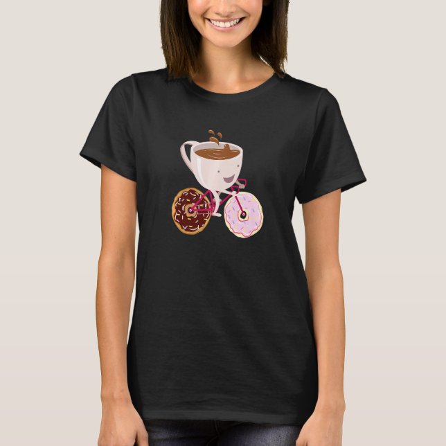 T-shirt Illustration tirée à la main du cool Donut Coffee (Devant)