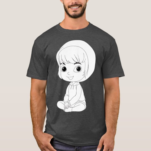 T-shirt illustration vectorielle d'ami de personnage d'enf (Devant)