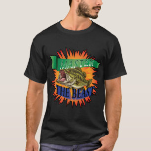 T-shirt Illustration vectorielle de black bass avec le tex