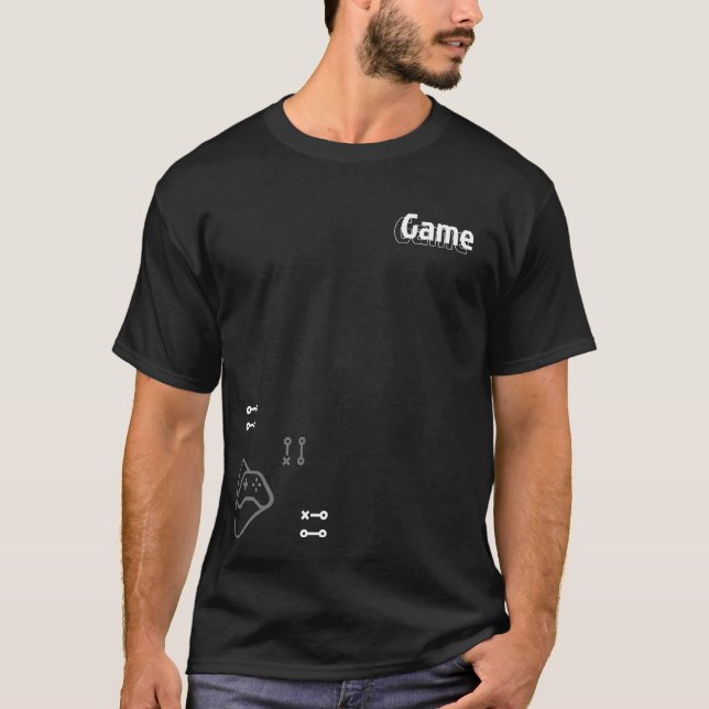 T-shirt Illustration vectorielle de manette de jeu rétro (Devant)