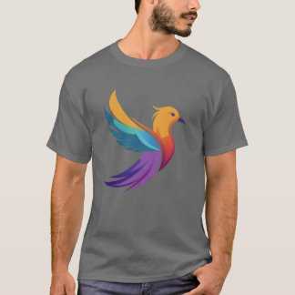 T-shirt illustration vectorielle d'un oiseau coloré avec u