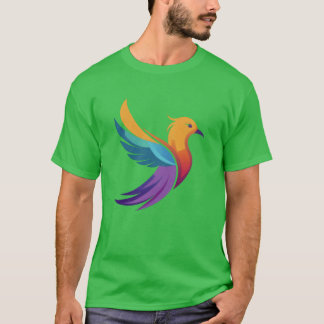 T-shirt illustration vectorielle d'un oiseau coloré avec u