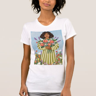 T-shirt illustration vectorielle d'une belle jeune femme