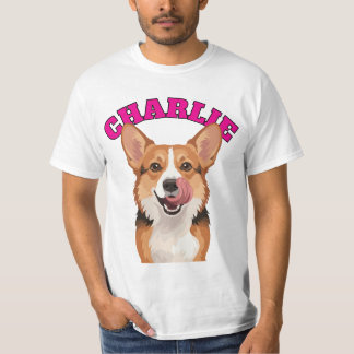 T-shirt Illustration vectorielle personnalisée de Corgi he