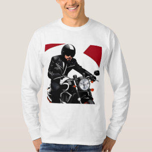 T-shirt Illustration vibrante d'un motocycliste en mouveme