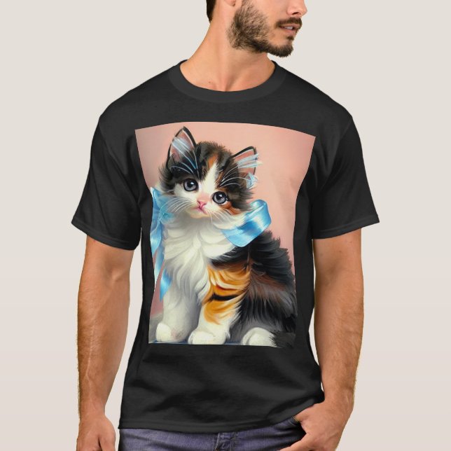 T-shirt Illustration vintage Calico Kitten (Devant)