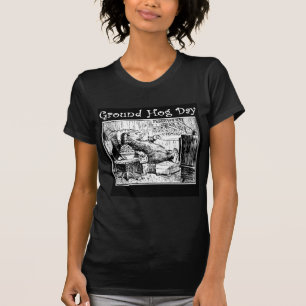 T-shirt Illustration vintage de blanc de noir de jour de