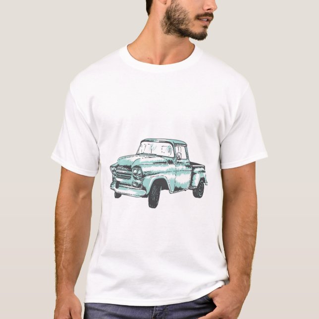 T-shirt Illustration vintage de camion (Devant)
