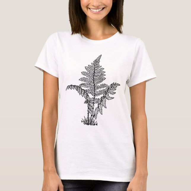 T-shirt Illustration vintage de fougère (Devant)