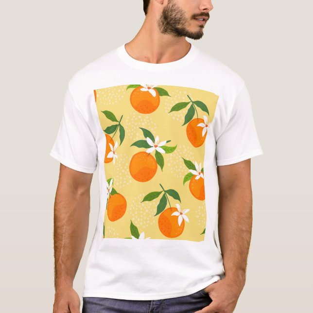 T-shirt Illustration Vintage de fruits orange (Devant)