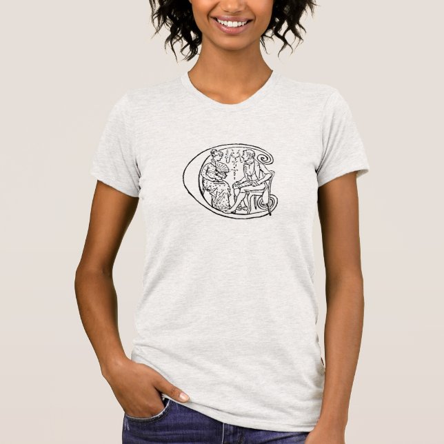 T-shirt Illustration vintage de la lettre c (Devant)
