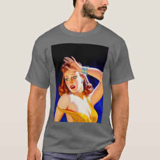 T-shirt Illustration vintage de papier Damsel