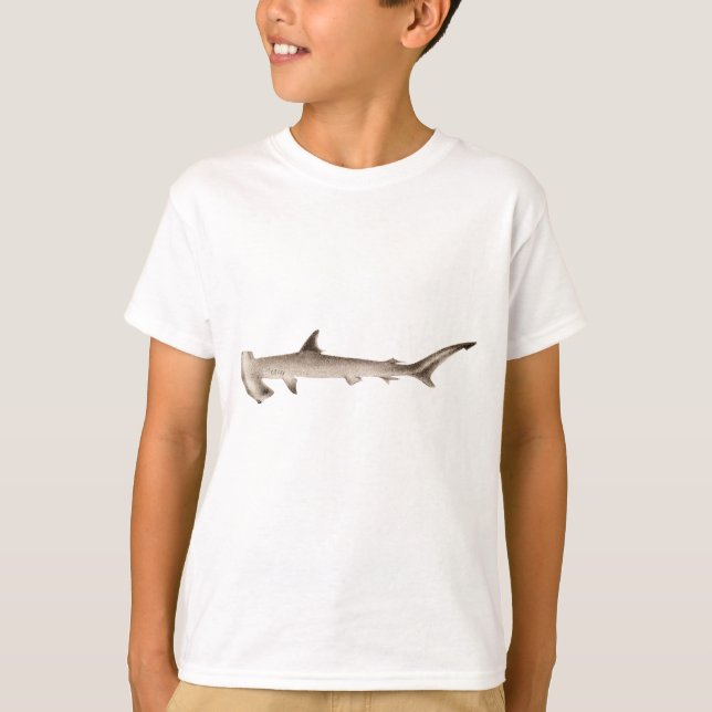 T-shirt Illustration vintage de requins marteaux Retro Sha (Devant)