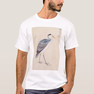 T-shirt Illustration vintage : Heron gris