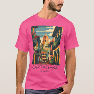 T-shirt Illustration Vintage voyage De Carthagène - Colom