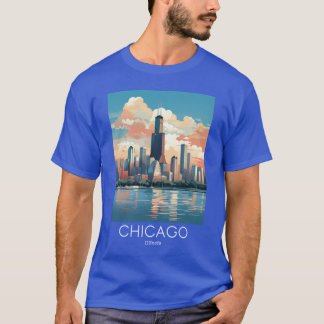 T-shirt Illustration Vintage voyage de Chicago Illinois