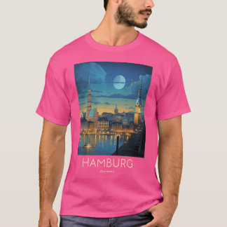 T-shirt Illustration Vintage voyage De Hambourg - Allemagn