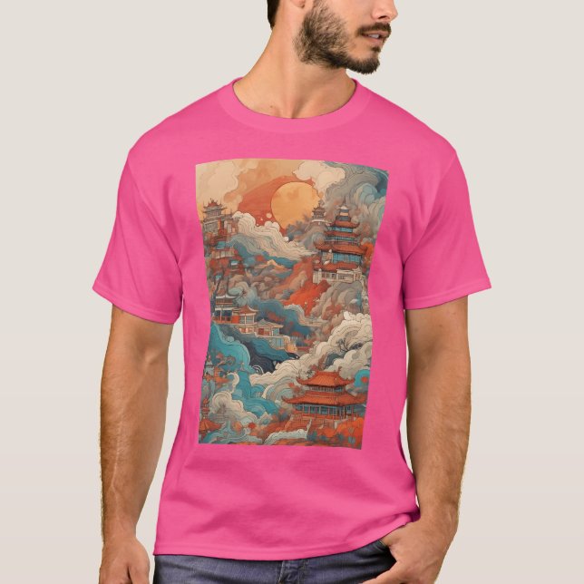 T-shirt Illustration Voyage en Chine (Devant)