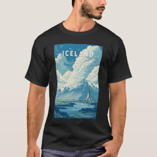 T-shirt Illustration Voyage Islande Art Vintage