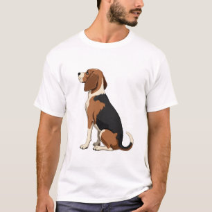 T-shirt Illustration vue arrière du chien Beagle vintage A