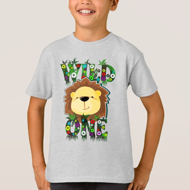 T-shirt Illustration WILD ONE Cute Lion (Devant)