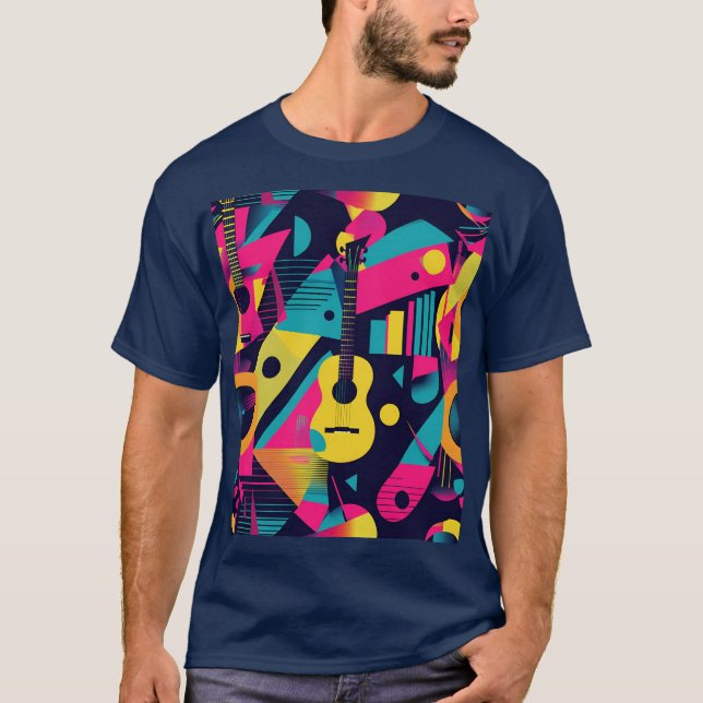 T-shirt Illustrations Abstraites d'instruments de musique (Devant)