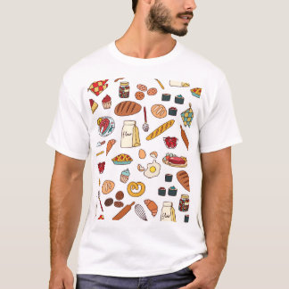 T-shirt Illustrations alimentaires vintages : motif sans s
