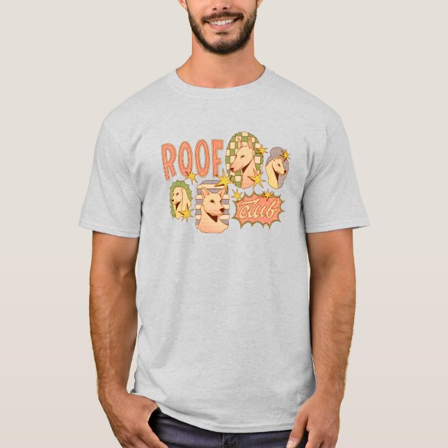 T-shirt Illustrations de club de toit / chien (Devant)