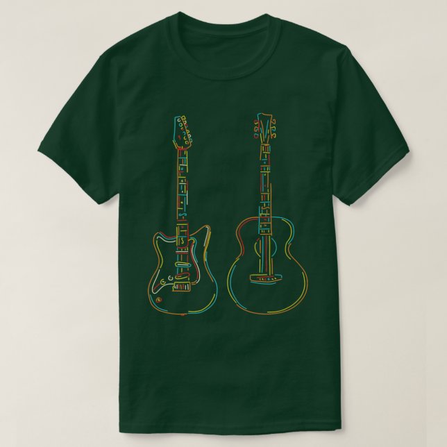 T-shirt Illustrations de Cool de vêtements pour guitare (Design devant)