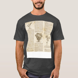 T-shirt Illustrations du botaniste vintage Livre de texte