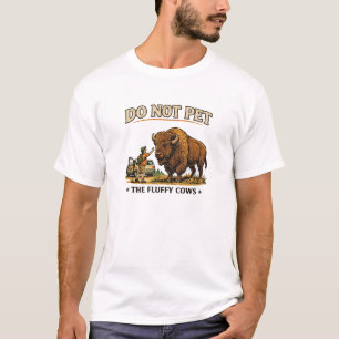 T-shirt Illustrations humoristiques vintage de bisons sauv