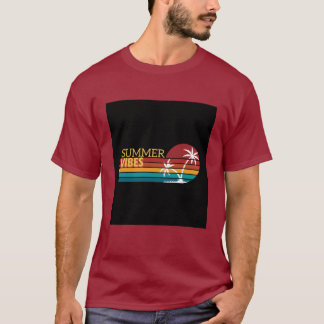 T-shirt illustré aux vibrations colorées de l'été
