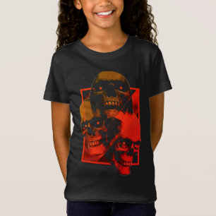 T-shirt illustré Grunge Red Skull – Gothique Féroc
