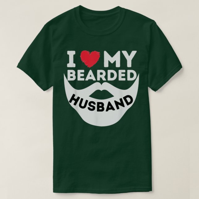 T-shirt ILoveMyBeardedHusbandBeardWifeOfBeardedMan 1 (Design devant)