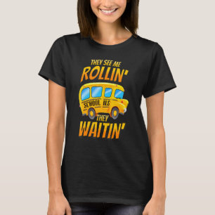 T-shirt Ils Attendent Le Conducteur De Bus De L'École Ils