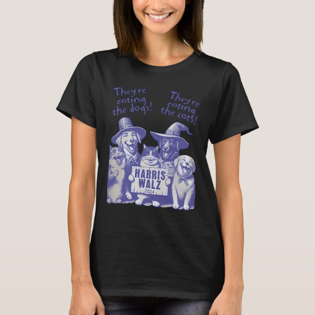 T-shirt Ils mangent des chiens ! Ils Mangent Des Chats ! V (Devant)