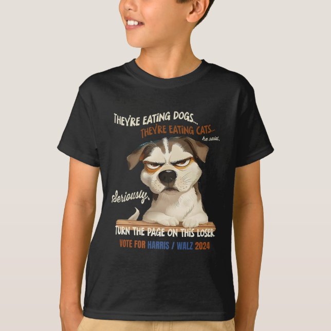 T-shirt Ils mangent des chiens ! Ils Mangent Des Chats ! V (Devant)