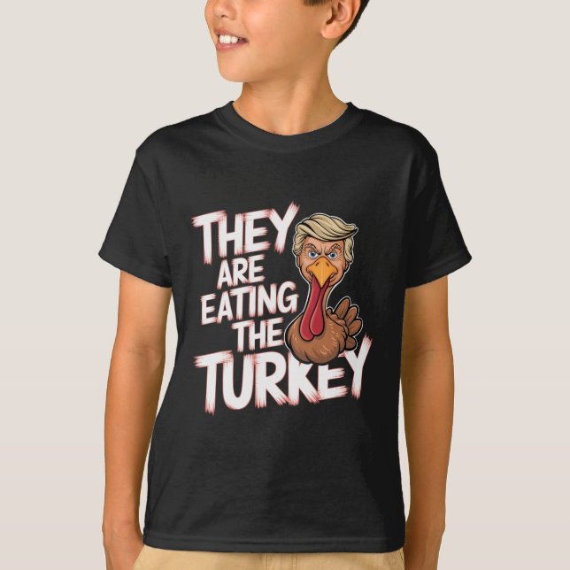 T-shirt Ils Mangent La Turquie Donald Trump Thanksgiving (Devant)