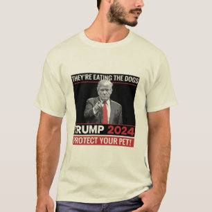 T-shirt Ils mangent le débat Trump 2024 sur les chiens