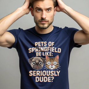 T-shirt Ils mangent les chiens chats Springfield Animaux