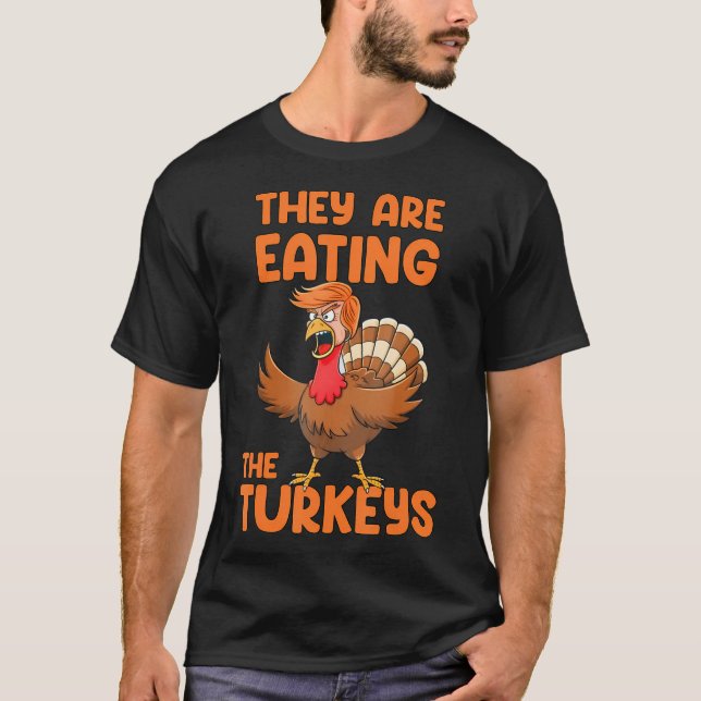 T-shirt Ils Mangent Les Dindons Drôle Thankgiving Turk (Devant)