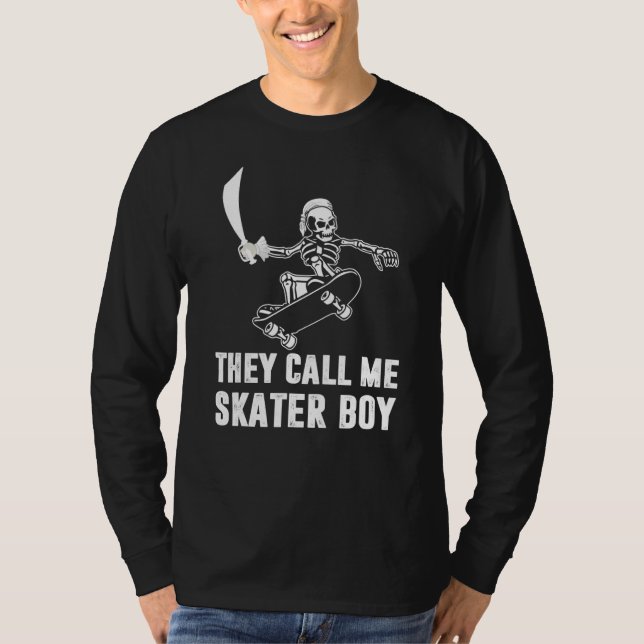T-shirt Ils m'appellent le squelette de skateboard effraya (Devant)