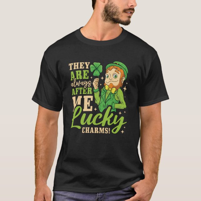 T-shirt Ils Me Suivent Toujours Chance Charms St patrick (Devant)