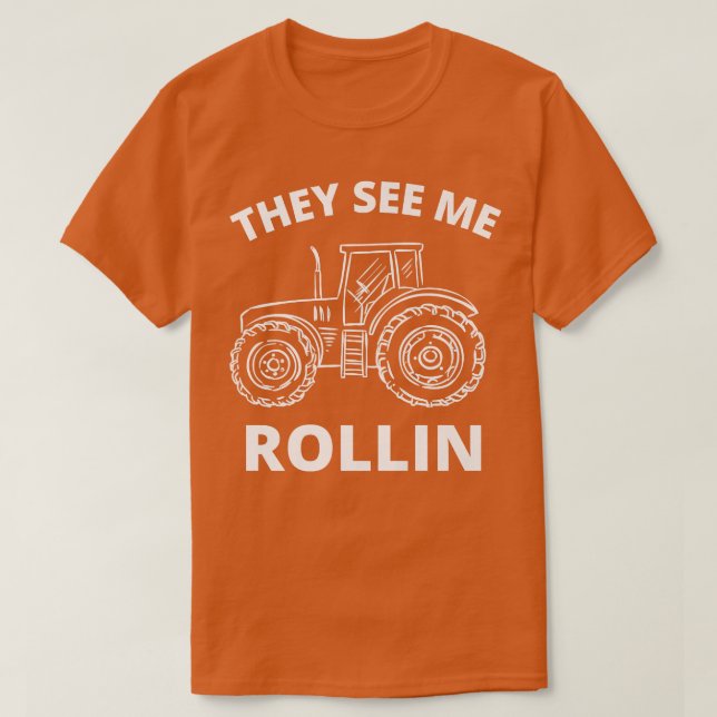 T-shirt Ils me voient rouler tracteur tracteur fermier eca (Design devant)