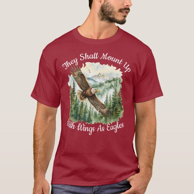 T-shirt Ils Monteront Avec Des Ailes Comme Des Aigles (Devant)