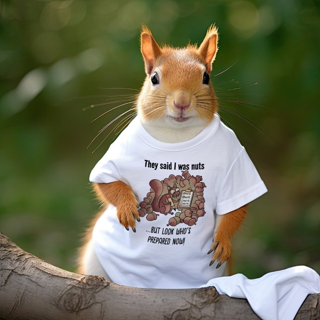 T-shirt Ils Ont Dit Que J'Étais Des Noix - Drôle Caricatur (What do you think about my new nutty t-shirt?)