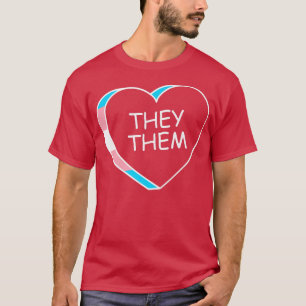 T-shirt Ils Pronononouns non binaires Genderfluide Coeur d