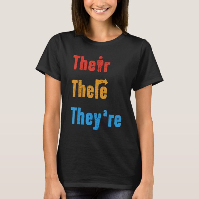 T-shirt Ils sont Anglais Enseignant Grammar Explan (Devant)